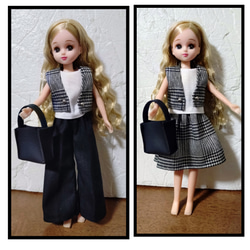 リカちゃん　服　ハンドメイド　着回しコーデセット 2枚目の画像