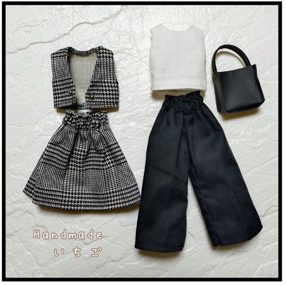 リカちゃん　服　ハンドメイド　着回しコーデセット 1枚目の画像