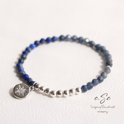 おしゃれラピスラズリ×ガーネット14kgfビーズブレスレット