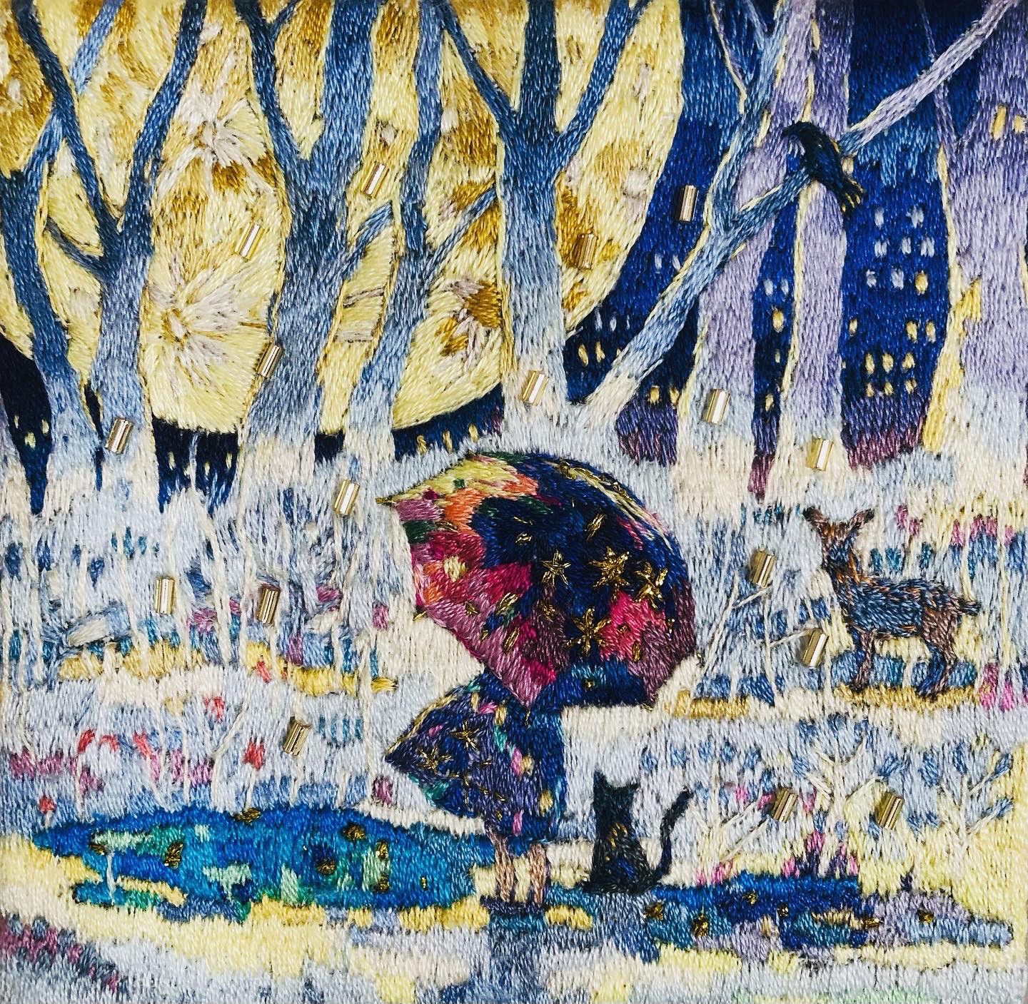 「刺繍静物」画家真筆・額装・額付絵画・静物画・逸品