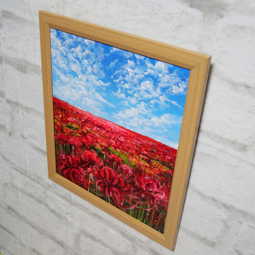 油絵 油彩 油彩画 絵 絵画【秋空に咲く赤い彼岸花】 油絵 油彩 油彩画 絵 絵【秋空に咲く赤い彼岸花】 絵画 HR 通販