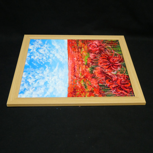 油絵 油彩 油彩画 絵 絵画【秋空に咲く赤い彼岸花】 油絵 油彩 油彩画 絵 絵【秋空に咲く赤い彼岸花】 絵画 HR 通販