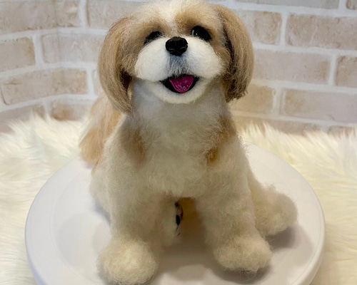 シーズー うちの子オーダー2025 羊毛フェルト momoichigo 羊毛フェルト