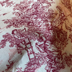 新入荷！フランスより届きました！『トワルドジュイ柄　田園風景～オフホワイト×ワイン～』～135㎝巾×50㎝単位でカット～ 3枚目の画像