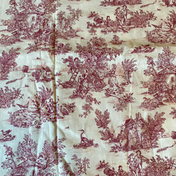 新入荷！フランスより届きました！『トワルドジュイ柄　田園風景～オフホワイト×ワイン～』～135㎝巾×50㎝単位でカット～ 1枚目の画像