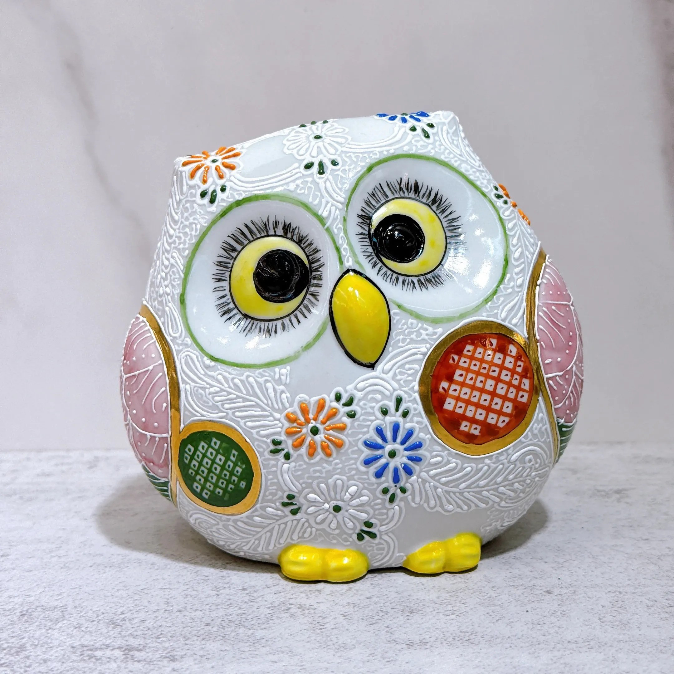 【九谷焼 のフクロウ】白森白子