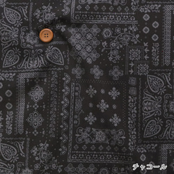 2025年新作！『コーデュロイ 　バンダナ風　パッチワーク柄　巾約108cm　ブルー』～50㎝単位でカット～ 1枚目の画像