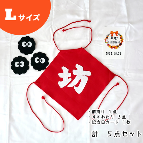 坊 コスプレ 5点セット L 前掛け ハーフバースデー 100日 誕生日 80