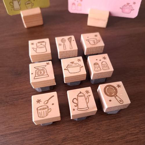 キッチン道具 はんこ スタンプ 消しゴムはんこ 手帳 日記 はんこ