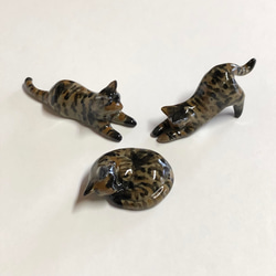 猫の箸置き三態（サビ）　はしおき　サビ猫　陶器　 1枚目の画像
