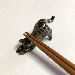 猫の箸置き三態（サビ）　はしおき　サビ猫　陶器　 3枚目の画像