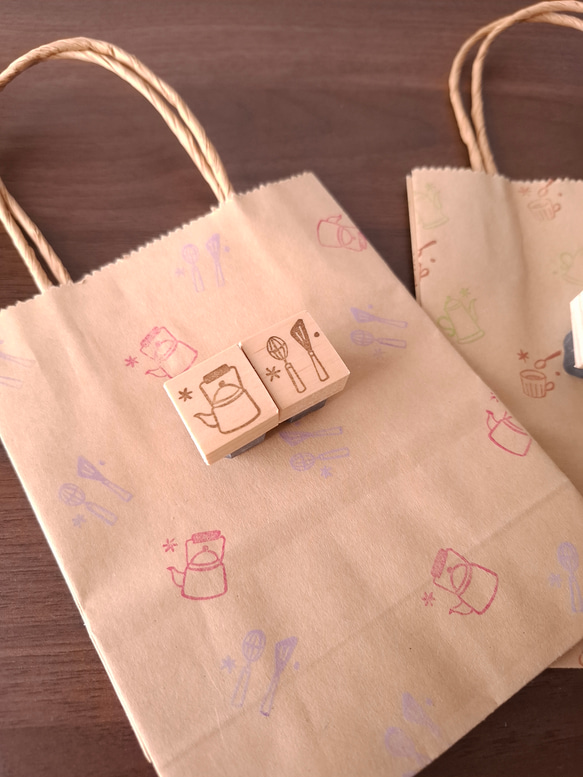 【数量限定】迷ったらコレ♪　お得な9個セット キッチン道具　はんこ　スタンプ　消しゴムはんこ　手帳　日記 7枚目の画像