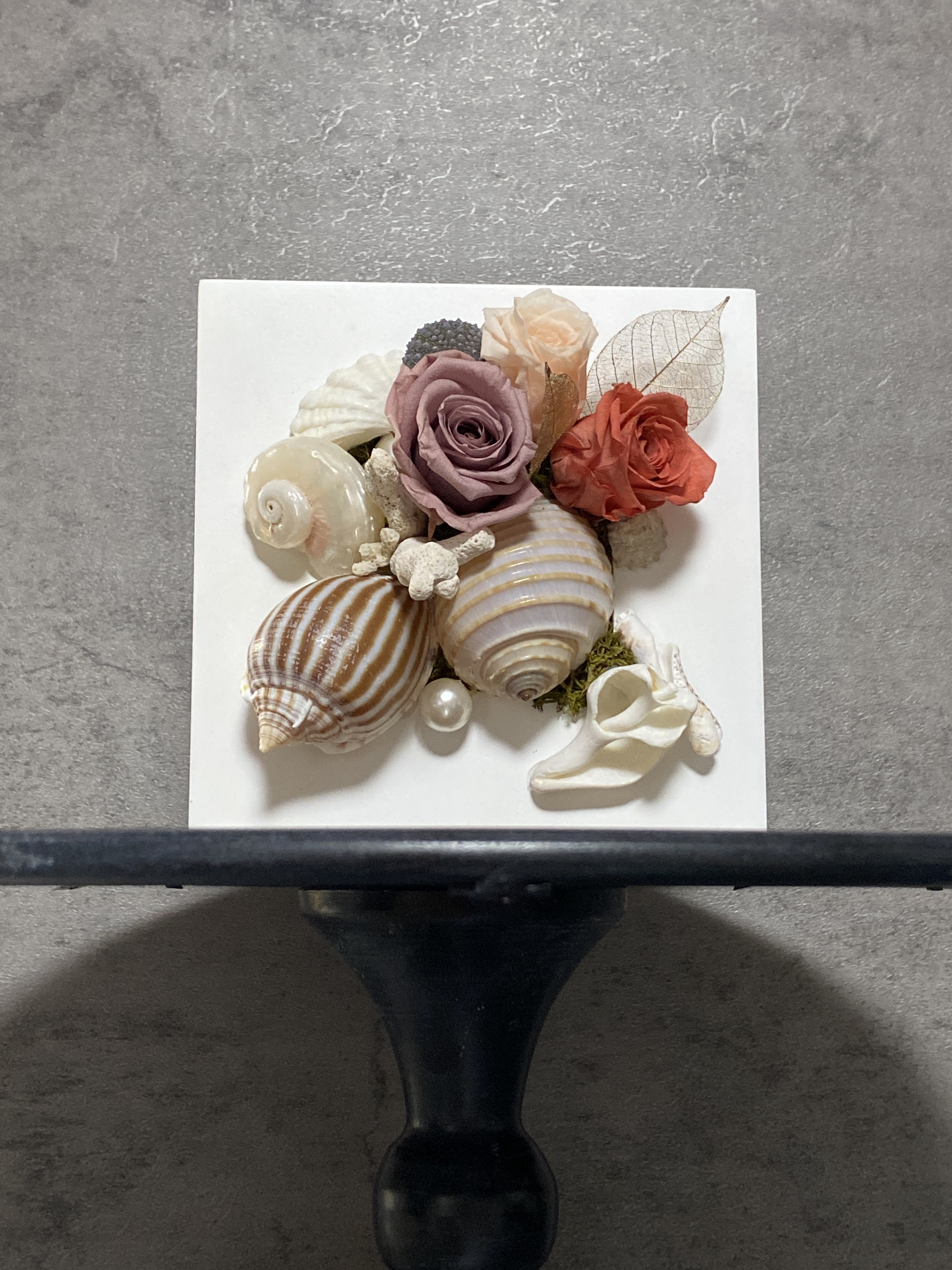 #大人#シック#上品#貝殻#プリザーブドフラワー#ボックス#アレンジメント