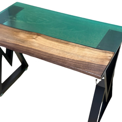 レジン　サイドテーブル　海岸　ツバキ 一枚板風 レジン ダイニングテーブル レジンテーブル 海