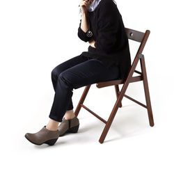 細見え大人ブーティ アンクル丈 サイドジッパー付き 7cm ウェッジヒール Re:getA -リゲッタ-R-1978 4枚目の画像