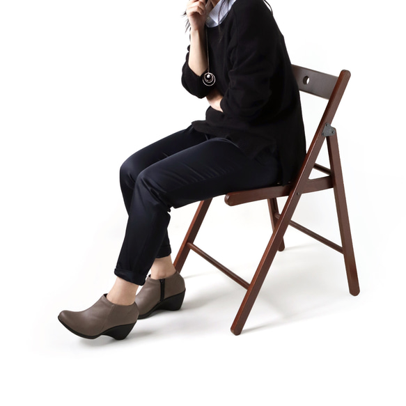 細見え大人ブーティ アンクル丈 サイドジッパー付き 7cm ウェッジヒール Re:getA -リゲッタ-R-1978 4枚目の画像