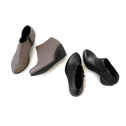 細見え大人ブーティ アンクル丈 サイドジッパー付き 7cm ウェッジヒール Re:getA -リゲッタ-R-1978 9枚目の画像