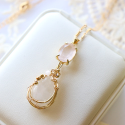 天然石オレンジファールチルクォーツ⟡ワイヤージュエリーネックレス