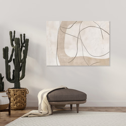 幾何学的アートパネル ベージュ系 幾何学的アートパネル ベージュ系 幾何学模様の壁掛けアート