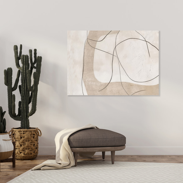 キャンバスアートパネル abstract shape art beige010北欧ジャパンディ