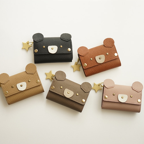 くまつな⭐︎ 本革 [ くまちゃん ] 財布 / hoshinooto / ミニ財布 二つ折り財布