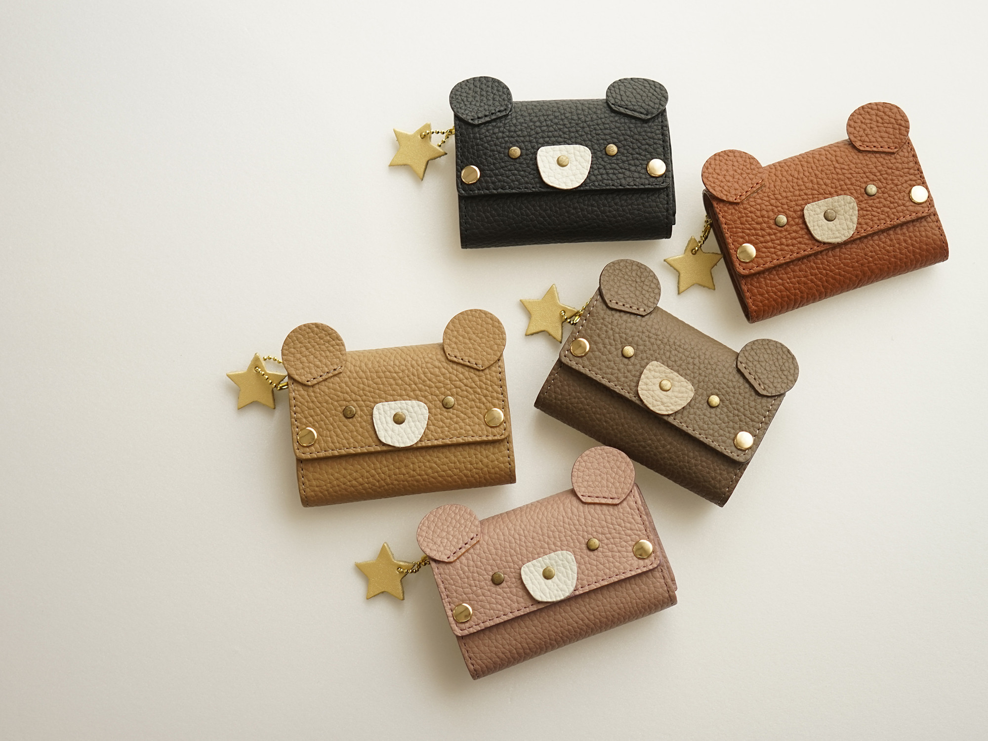 本革 [ くまちゃん ] 財布 / hoshinooto / ミニ財布 二つ折り財布 レザー