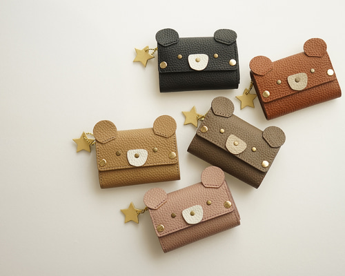 本革 [ くまちゃん ] 財布 / hoshinooto / ミニ財布 二つ折り財布
