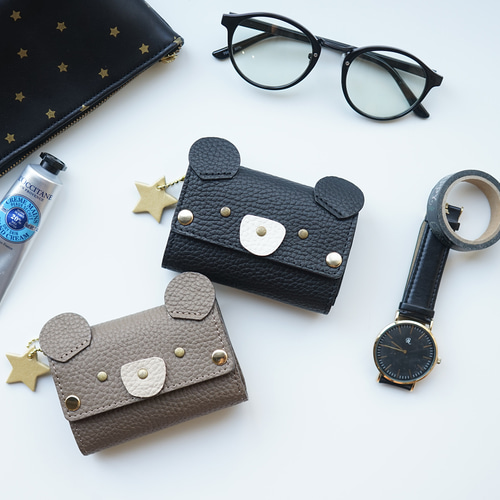 本革 [ くまちゃん ] 財布 / hoshinooto / ミニ財布 二つ折り財布