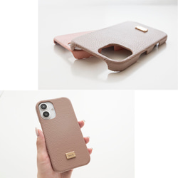 全機種対応 スマホケース ネームプレート付 【 本革 まるっと Nuance パステル 名入れ 】 文字入れ BR07U 9枚目の画像