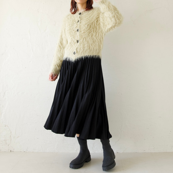 ﾓﾘﾉｶﾞｯｺｳ しっかり厚手素材ラメプリーツスカート（ブラック）｜mg-sk18-bk 12枚目の画像