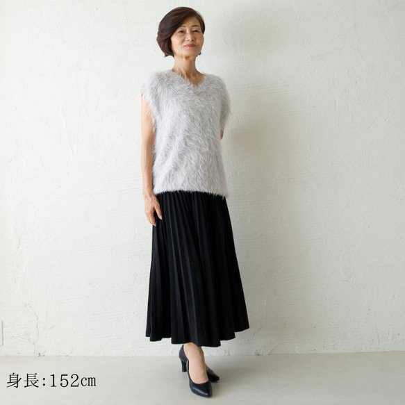 ﾓﾘﾉｶﾞｯｺｳ しっかり厚手素材ラメプリーツスカート（ブラック）｜mg-sk18-bk 9枚目の画像