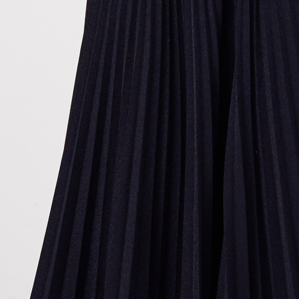 ﾓﾘﾉｶﾞｯｺｳ しっかり厚手素材ラメプリーツスカート（ブラック）｜mg-sk18-bk 2枚目の画像