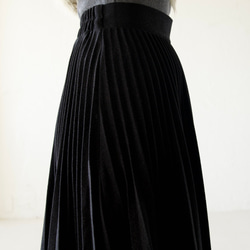 ﾓﾘﾉｶﾞｯｺｳ しっかり厚手素材ラメプリーツスカート（ブラック）｜mg-sk18-bk 6枚目の画像