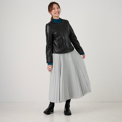 ﾓﾘﾉｶﾞｯｺｳ しっかり厚手素材ラメプリーツスカート（シルバー）｜mg-sk18-si 6枚目の画像