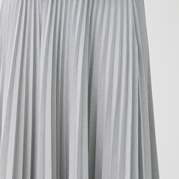 ﾓﾘﾉｶﾞｯｺｳ しっかり厚手素材ラメプリーツスカート（シルバー）｜mg-sk18-si 2枚目の画像