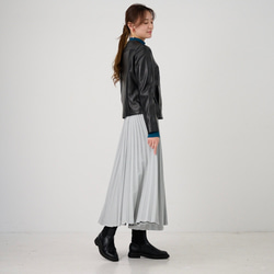 ﾓﾘﾉｶﾞｯｺｳ しっかり厚手素材ラメプリーツスカート（シルバー）｜mg-sk18-si 4枚目の画像