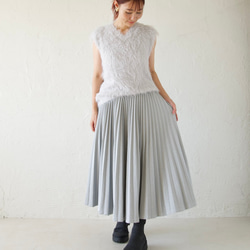 ﾓﾘﾉｶﾞｯｺｳ しっかり厚手素材ラメプリーツスカート（シルバー）｜mg-sk18-si 7枚目の画像