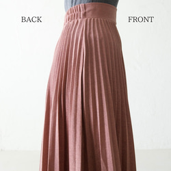 ﾓﾘﾉｶﾞｯｺｳ しっかり厚手素材ラメプリーツスカート（ピンクベージュ）｜mg-sk18-pk 2枚目の画像