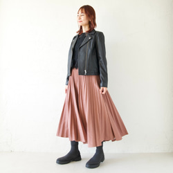 ﾓﾘﾉｶﾞｯｺｳ しっかり厚手素材ラメプリーツスカート（ピンクベージュ）｜mg-sk18-pk 10枚目の画像