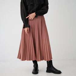 ﾓﾘﾉｶﾞｯｺｳ しっかり厚手素材ラメプリーツスカート（ピンクベージュ）｜mg-sk18-pk 5枚目の画像