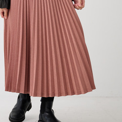 ﾓﾘﾉｶﾞｯｺｳ しっかり厚手素材ラメプリーツスカート（ピンクベージュ）｜mg-sk18-pk 3枚目の画像