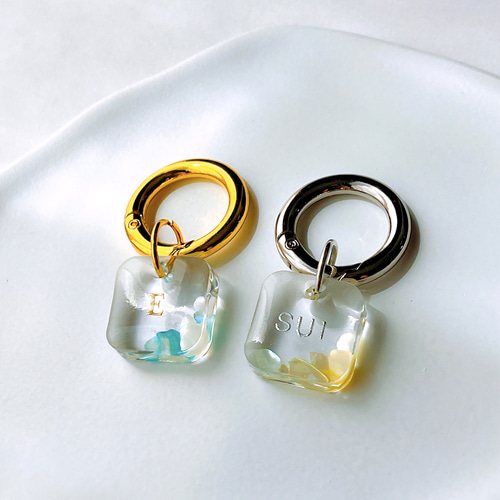 名入れ 文字入れ】シェル＊レジンキーホルダー＊推し活＊クリア