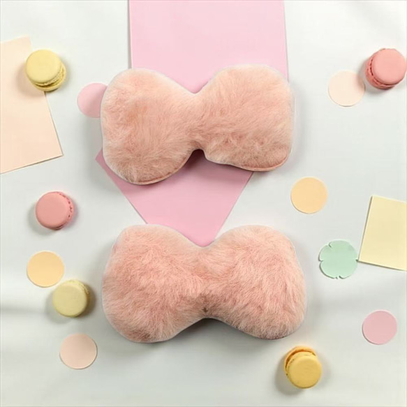 ふわふわフェイクファーのリボンパーツ 2個セット ハンドメイド材料 アクセサリーパーツ pt-2926 6枚目の画像