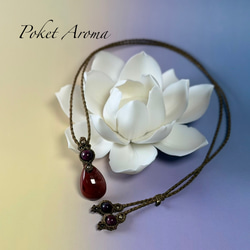 『芭舞』ファイバラスクォーツとディープアクアマリンのマクラメペンダントネックレス 芭舞』ファイバラスクォーツとディープアクアマリンのマクラメ