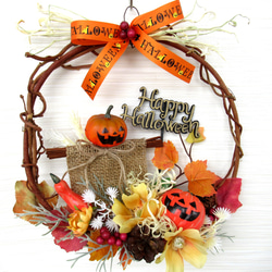 ハロウィンリース飾り 小24-4 リース kisetukazari2 通販 18334191