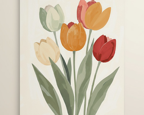 チューリップアートポスター 北欧ナチュラル 花のインテリア 壁掛け