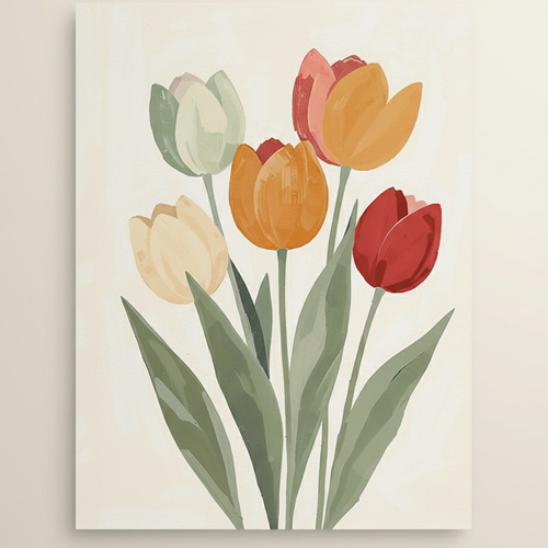 チューリップアートポスター 北欧ナチュラル 花のインテリア 壁掛け