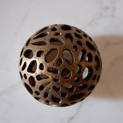 珊瑚土透彫り金彩香立て2　香炉　ポプリケース　線香　やちむん　沖縄 5枚目の画像