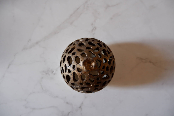 珊瑚土透彫り金彩香立て3　香炉　ポプリケース　線香　やちむん　沖縄 7枚目の画像