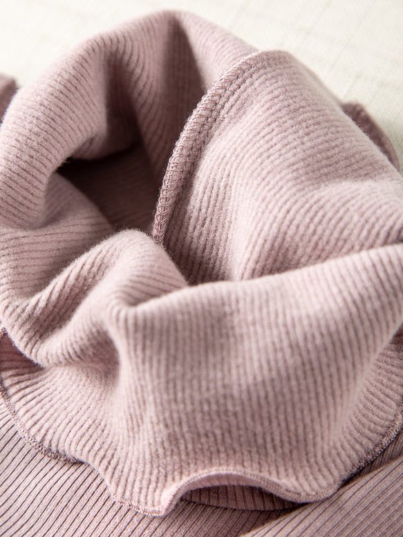 ◇洗濯可【2種類ネック 肌に優しい シルク タートルネック】ロータスピンク 保湿、保温抜群 T-00086 6枚目の画像